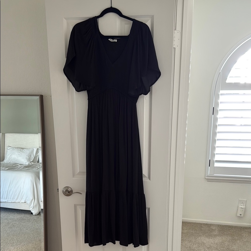 In Bloom Blue Dolman Sleeve Wrap Sundress